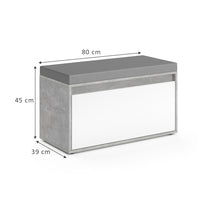 Vicco Panca scarpiera da ingresso Calcestruzzo 80 x 45 cm