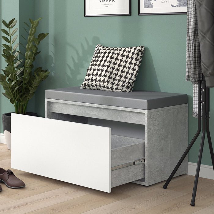 Vicco Panca scarpiera da ingresso Calcestruzzo 80 x 45 cm