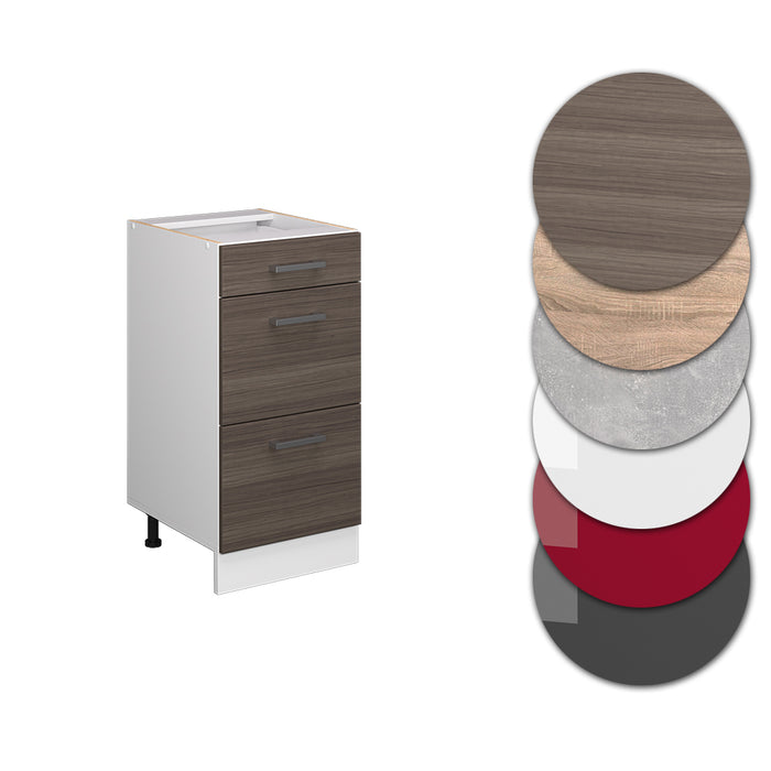 Vicco Mobiletto base per cucina Grigio 40 cm con cassetti, senza piano di lavoro