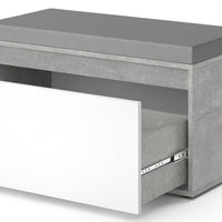 Vicco Panca scarpiera da ingresso Calcestruzzo 80 x 45 cm