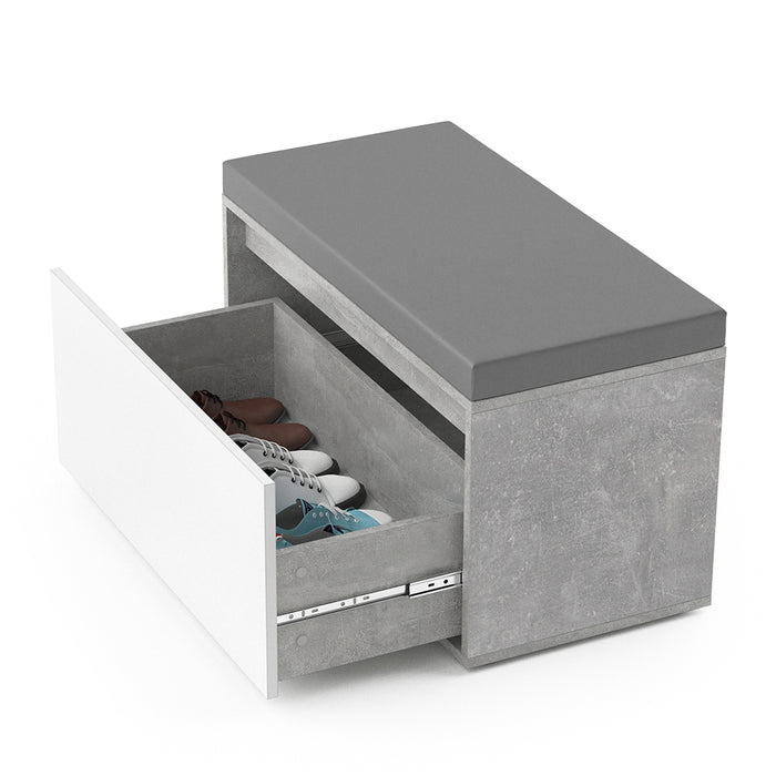 Vicco Panca scarpiera da ingresso Calcestruzzo 80 x 45 cm