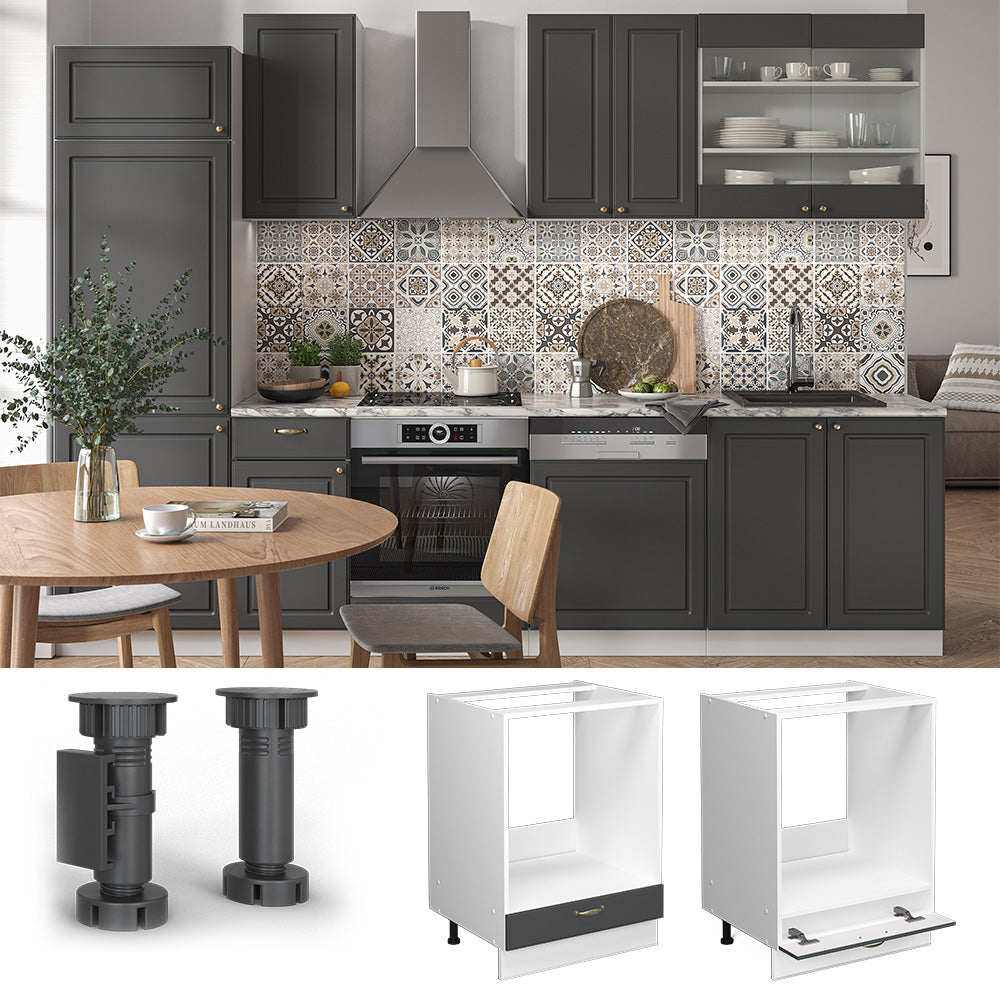 Vicco Mobile per forno da incasso Antracite-oro 60 cm senza piano di lavoro