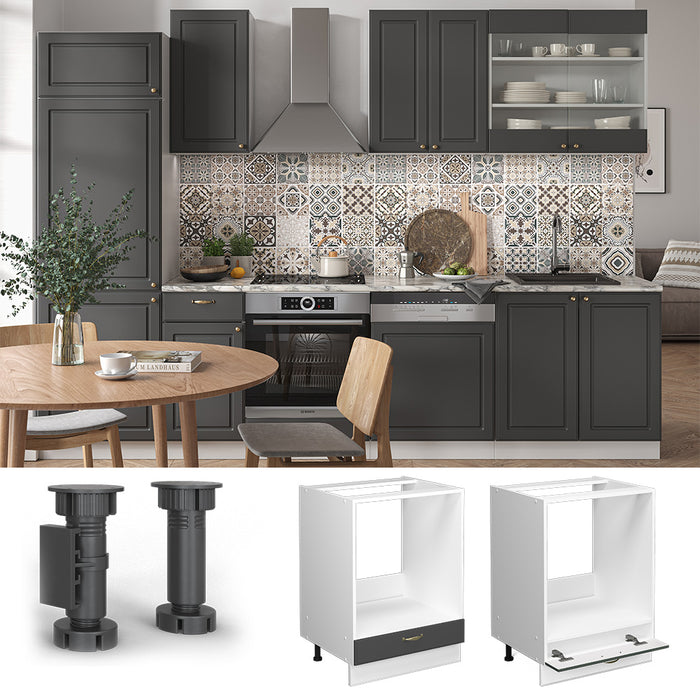 Vicco Mobile per forno da incasso Antracite-oro 60 cm senza piano di lavoro