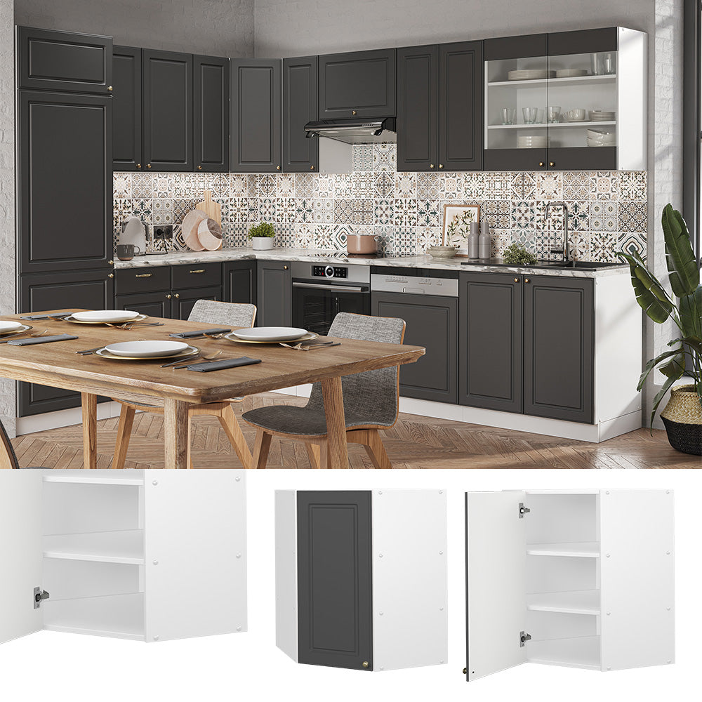 Vicco Mobile angolare da cucina Antracite-oro 57 cm