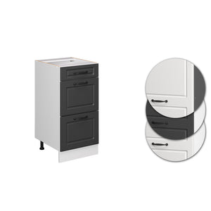 Vicco Mobiletto base per cucina Antracite casa di campagna 40 cm con cassetti, senza piano di lavoro