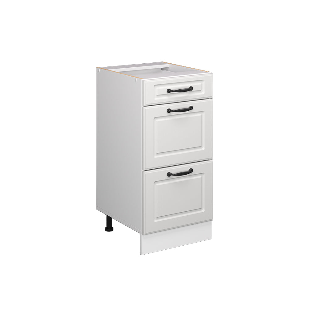 Vicco Mobiletto base per cucina Bianco casa di campagna 40 cm con cassetti, senza piano di lavoro
