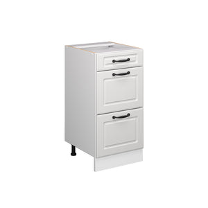 Vicco Mobiletto base per cucina Bianco casa di campagna 40 cm con cassetti, senza piano di lavoro