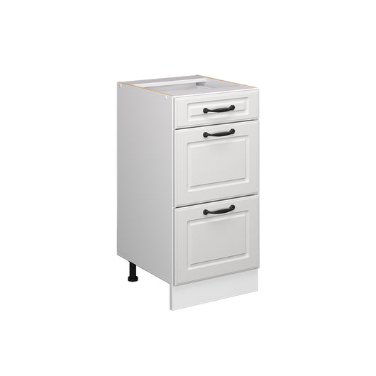 Vicco Mobiletto base per cucina Bianco casa di campagna 40 cm con cassetti, senza piano di lavoro