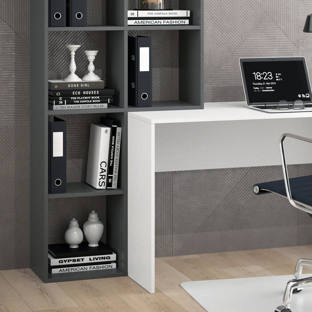 Vicco Scrivania con ripiani Bianco/antracite 166.8 x 59 cm