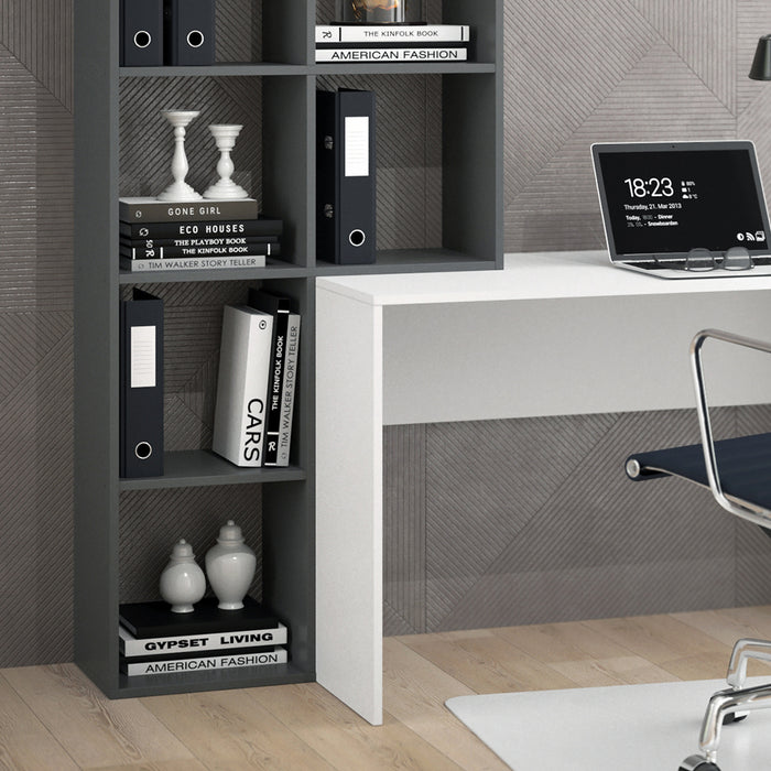 Vicco Scrivania con ripiani Bianco/antracite 166.8 x 59 cm