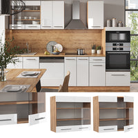 Vicco Mobile da cucina in vetro Bianco lucido 80 cm