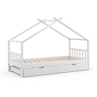 Vitalispa Letto montessori bambini Bianco 90x200 cm con letto per ospiti