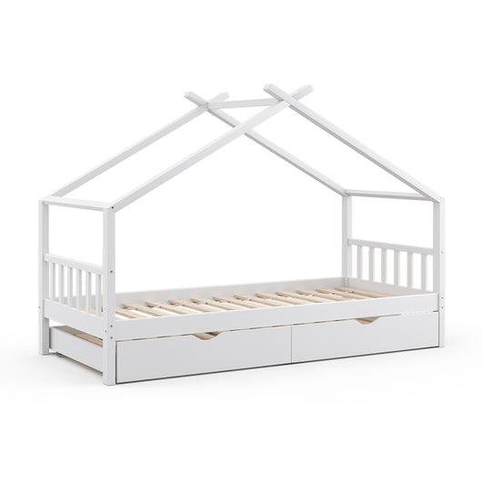 Vitalispa Letto montessori bambini Bianco 90x200 cm con letto per ospiti