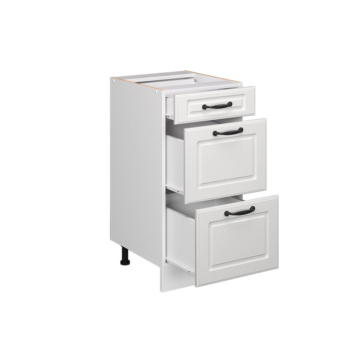 Vicco Mobiletto base per cucina Bianco casa di campagna 40 cm con cassetti, senza piano di lavoro