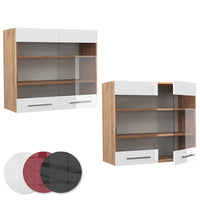 Vicco Mobile da cucina in vetro Bianco lucido 80 cm