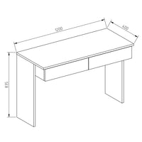 Vicco Tavolo da toeletta Bianco 120 cm senza specchio