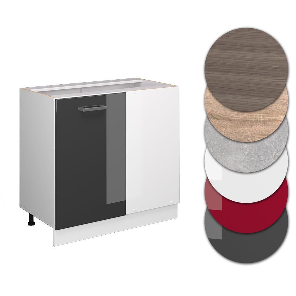 Vicco Mobile ad angolo cucina Antracite lucido 86 cm senza piano di lavoro