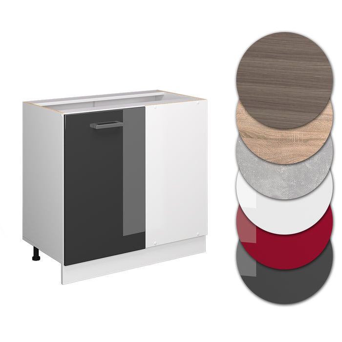 Vicco Mobile ad angolo cucina Antracite lucido 86 cm senza piano di lavoro