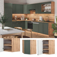 Vicco Mobile angolare da cucina Verde-oro Country House 57 cm