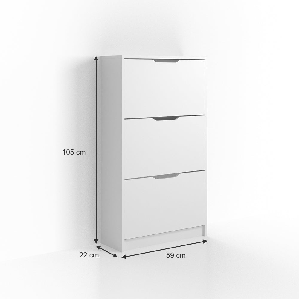 Vicco Scarpiera da ingresso Bianco 22 x 105 cm 3 scomparti