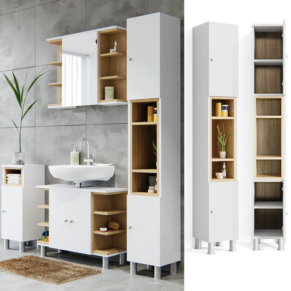 Vicco Mobile bagno alto Bianco 30 x 190 cm