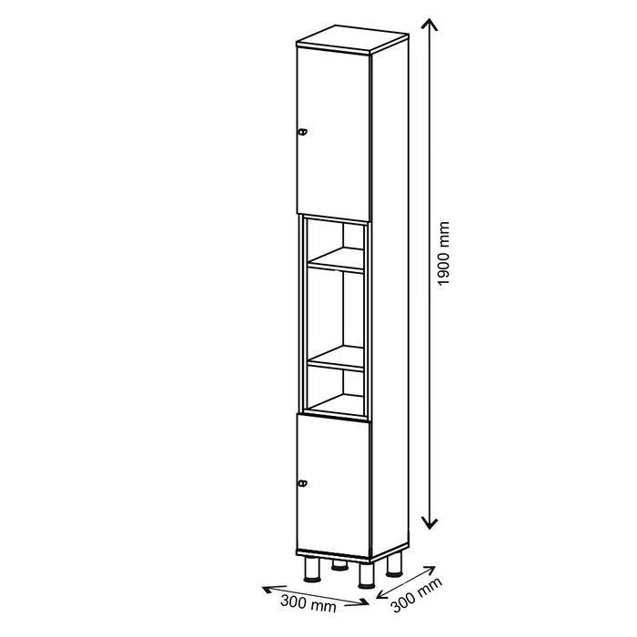 Vicco Mobile bagno alto Bianco 30 x 190 cm