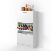 Vicco Scarpiera da ingresso Bianco 22 x 105 cm 3 scomparti