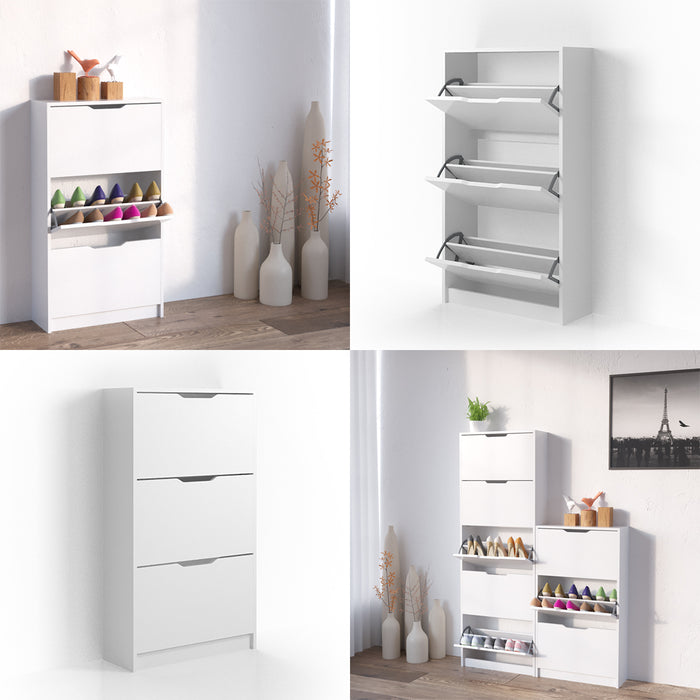 Vicco Scarpiera da ingresso Bianco 22 x 105 cm 3 scomparti