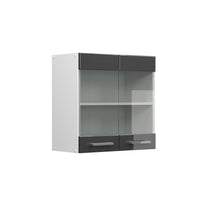 Vicco Mobile da cucina in vetro Antracite lucido 60 cm