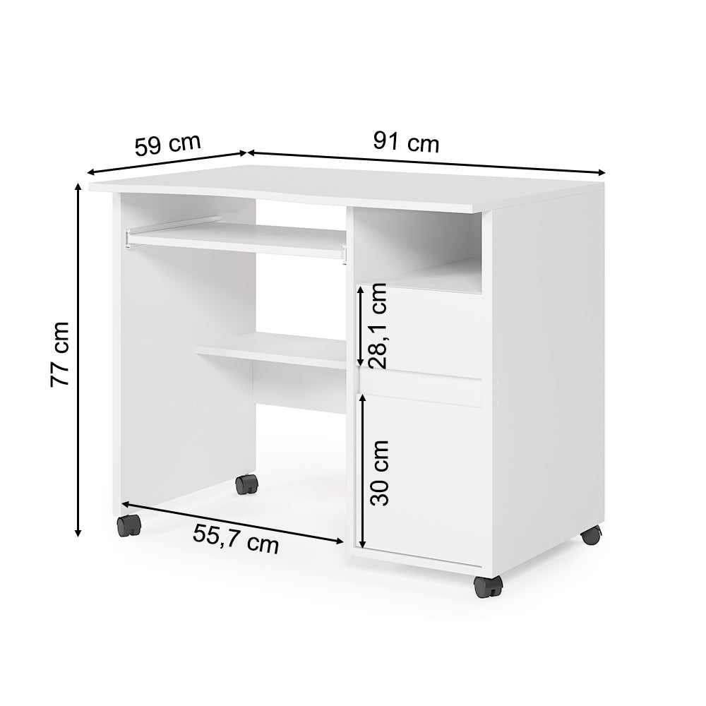 Vicco Scrivania Bianco 91 x 59 cm
