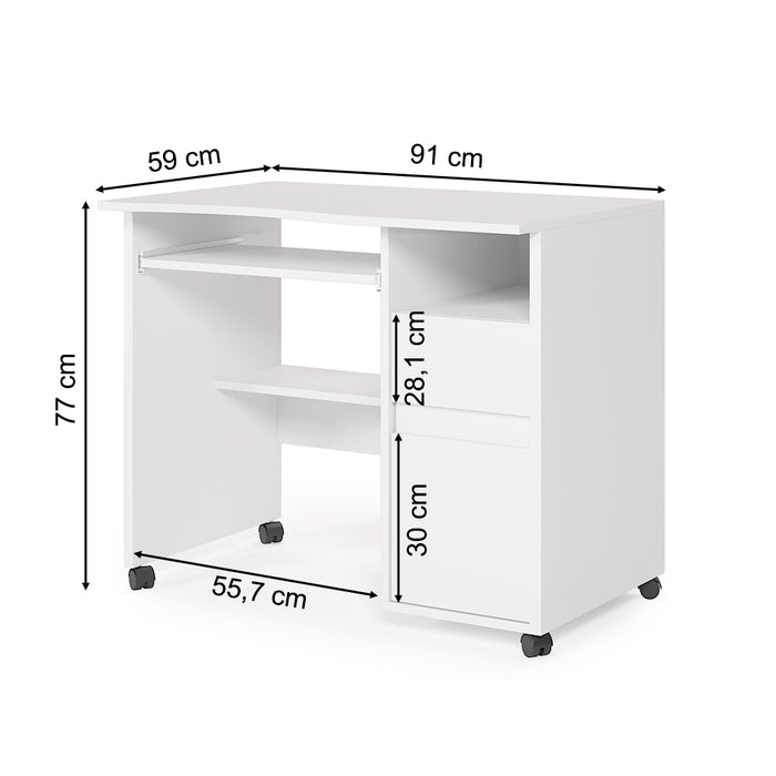 Vicco Scrivania Bianco 91 x 59 cm