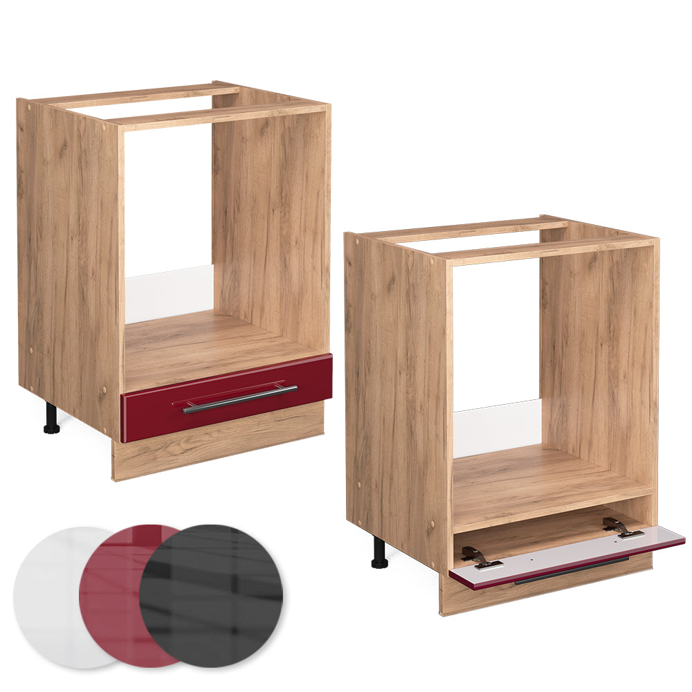 Vicco Mobile per forno da incasso Rosso bordeaux lucido 60 cm , PL Rovere
