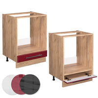 Vicco Mobile per forno da incasso Rosso bordeaux lucido 60 cm , PL Rovere