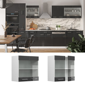 Vicco Mobile da cucina in vetro Antracite lucido 60 cm