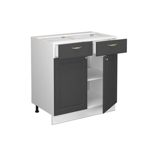 Vicco Mobiletto base per cucina Antracite-oro 80 cm senza piano di lavoro