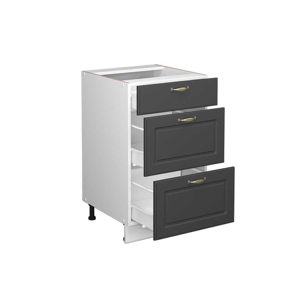 Vicco Mobiletto base per cucina Antracite-oro 50 cm senza piano di lavoro