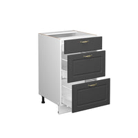 Vicco Mobiletto base per cucina Antracite-oro 50 cm senza piano di lavoro