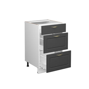 Vicco Mobiletto base per cucina Antracite-oro 50 cm senza piano di lavoro