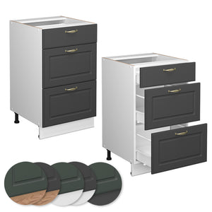 Vicco Mobiletto base per cucina Antracite-oro 50 cm senza piano di lavoro