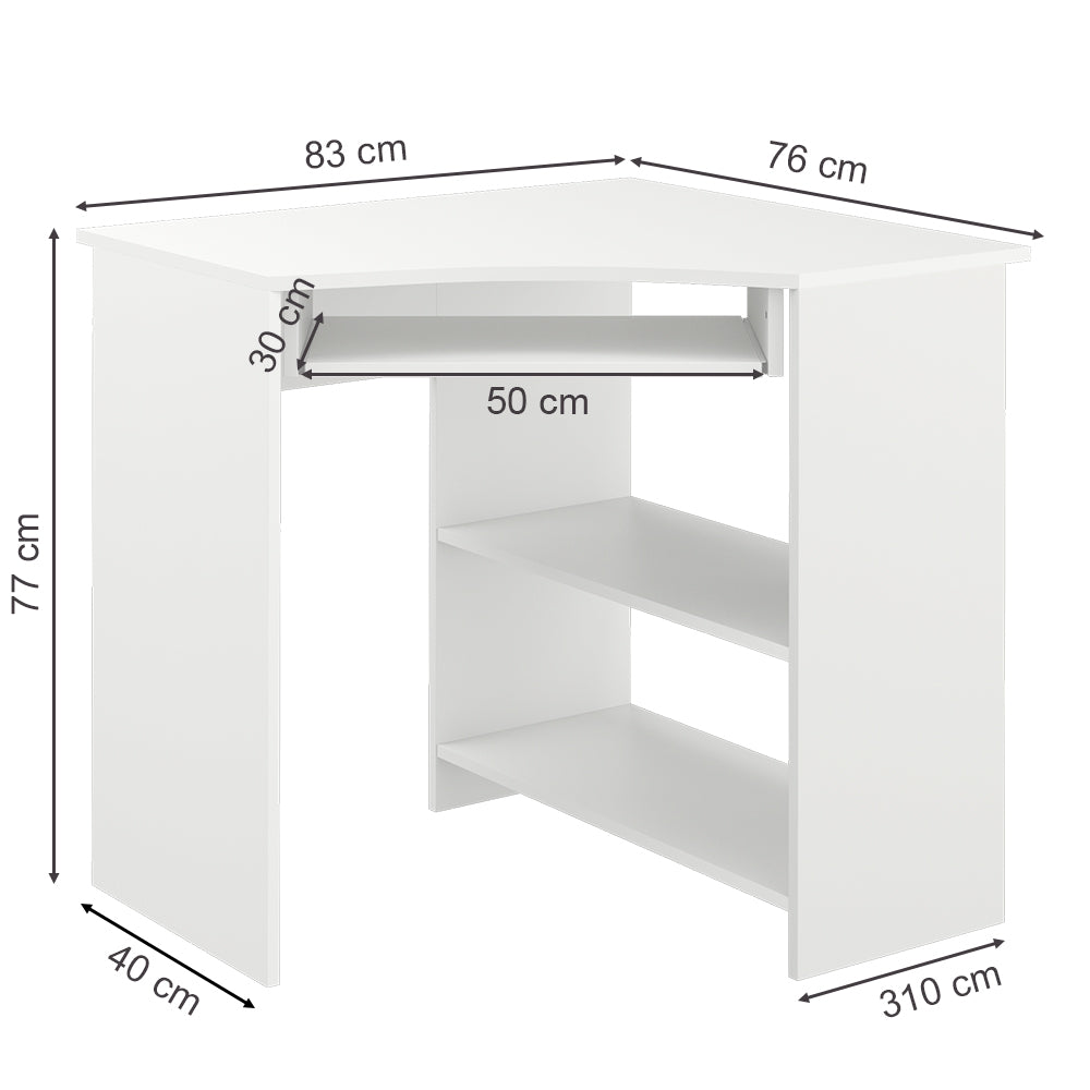 Vicco Scrivania angolare Bianco 83 x 76 cm