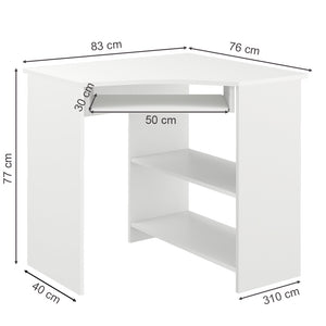 Vicco Scrivania angolare Bianco 83 x 76 cm
