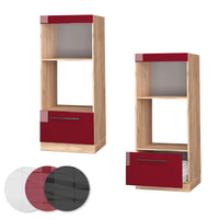 Vicco Set mobili bagno Rosso bordeaux lucido 60 cm aperto