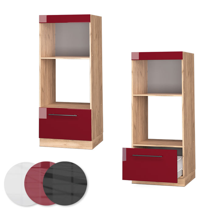 Vicco Set mobili bagno Rosso bordeaux lucido 60 cm aperto