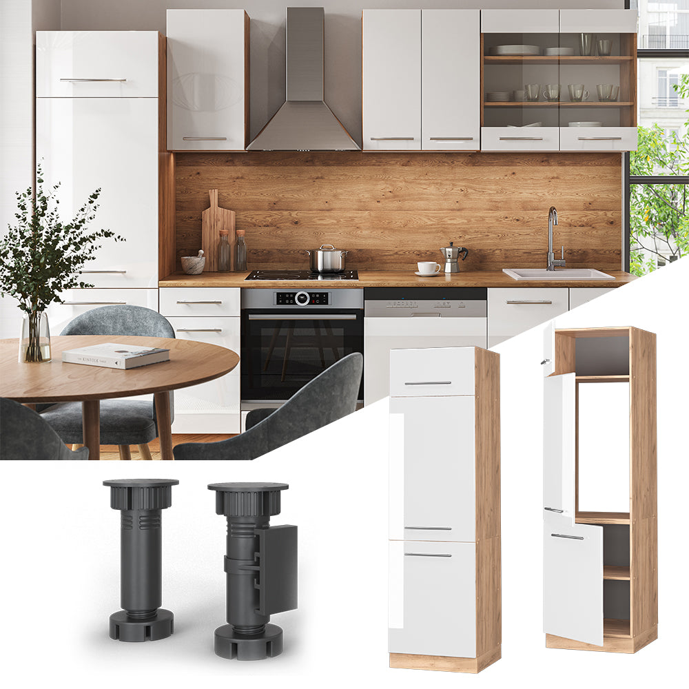 Vicco Armadio frigorifero Bianco lucido 60 cm