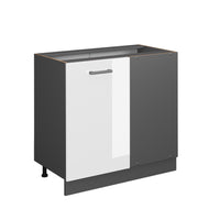 Vicco Mobile ad angolo cucina Bianco lucido 86 cm senza piano di lavoro