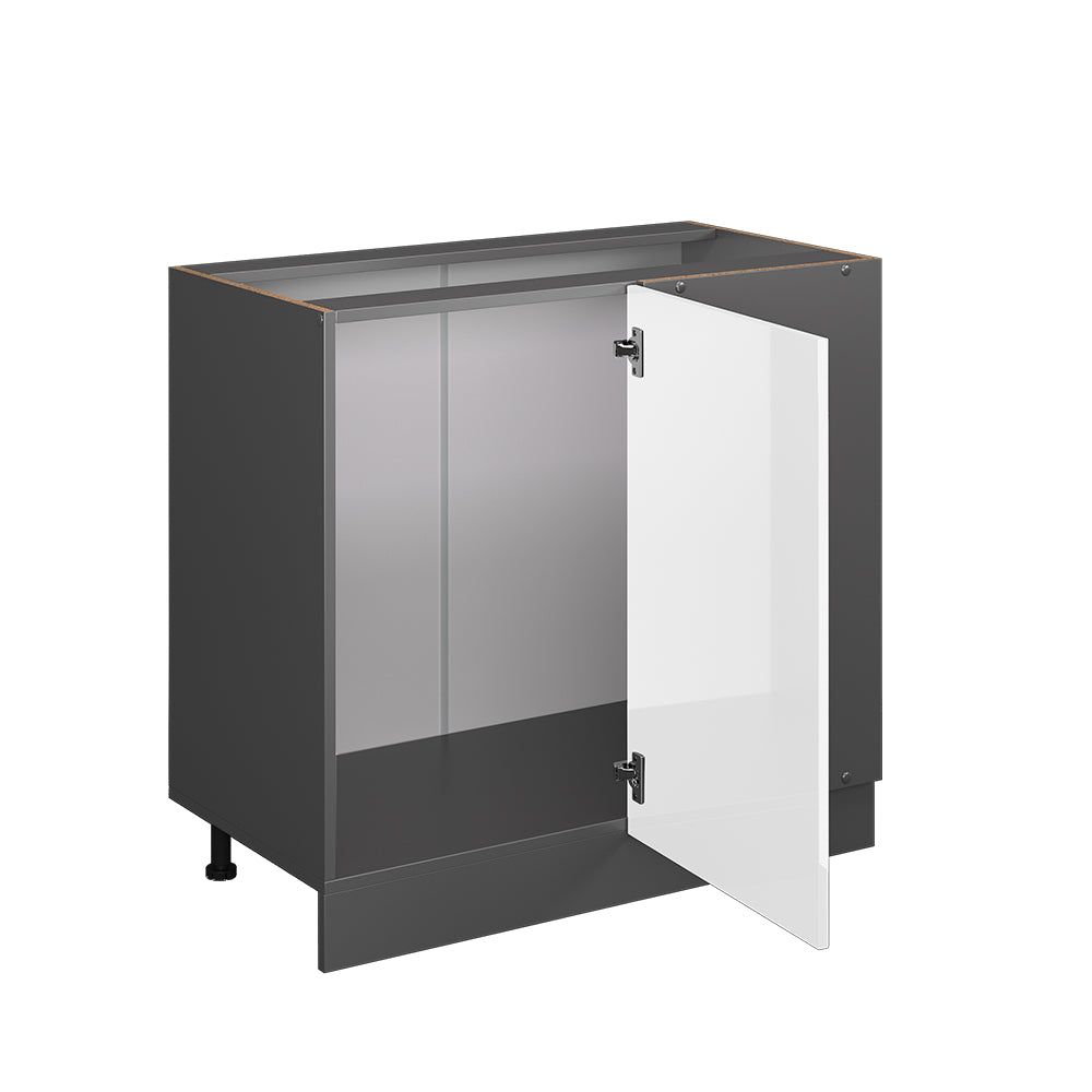 Vicco Mobile ad angolo cucina Bianco lucido 86 cm , PL Rovere