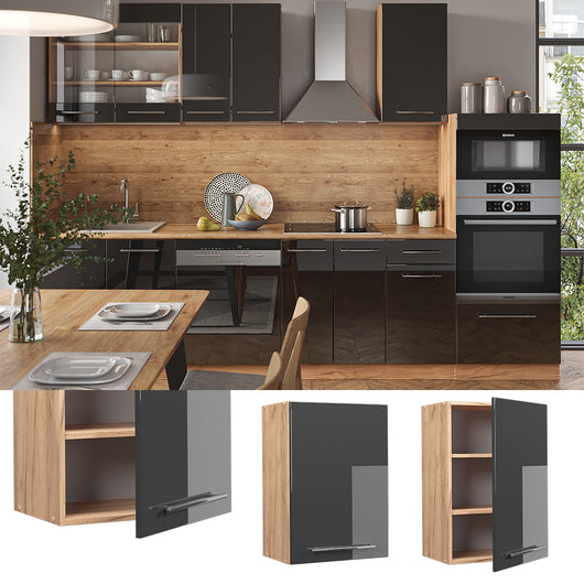 Vicco Pensile da cucina Antracite lucido 50 cm