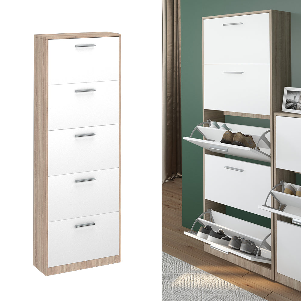 Vicco Scarpiera da ingresso Bianco/Sonoma 59 x 169.5 cm