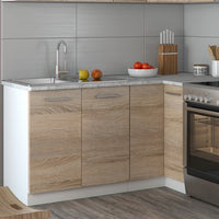 Vicco Cucina angolare completa Bianco/Sonoma 187 x 167 cm , PL Marmo