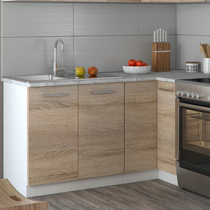 Vicco Cucina angolare completa Bianco/Sonoma 187 x 167 cm , PL Marmo